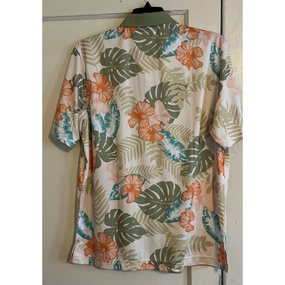 Monterey Club Golf Shirt Men's L Sage Polo Moisture Wicking Dry Swing Tropical - Picture 2 of 10